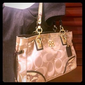 **SOLD** Tan and Brown Coach purse